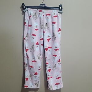 Kids Santa Print Pajama Pants - Pink Size Large